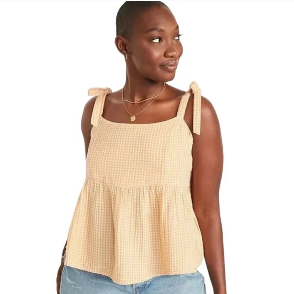 Orange Gingham Top